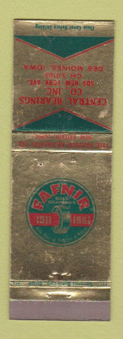 Matchbook Cover - Fafnir Ball Bearings 1961 Des Moines IA