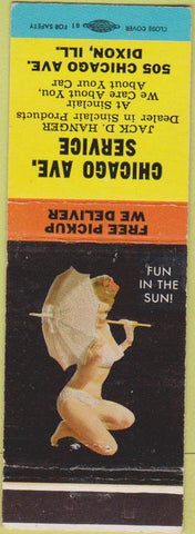 Matchbook Cover - Chicago Ave Service oil gas Sinclair Dixon IL pinup