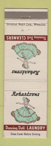 Matchbook Cover - Robertsons Dancing Doll Laundry girlie Sault Ste Marie MI