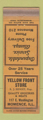 Matchbook Cover - Yellow Front Store Momence IL low phone # WEAR