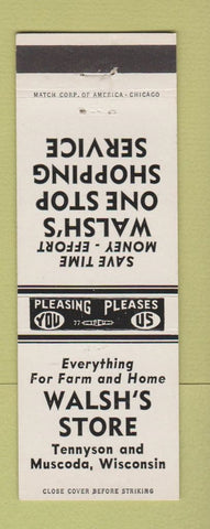 Matchbook Cover - Walsh's Store Muscoda WI