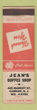 Matchbook Cover - Jean's Coffee Shop Camden NJ
