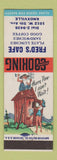 Matchbook Cover - Fred's Cafe Knoxville TN hillbilly
