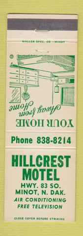 Matchbook Cover - Hillcrest Motel Minot ND