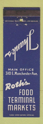 Matchbook Cover - Roth's Food Market Grocery Los Angeles CA WEAR