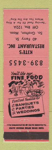 Matchbook Cover - Kite's Restaurant South Grafton MA