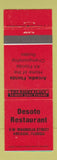 Matchbook Cover - Desoto Restaurant Arcadia FL