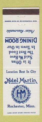 Matchbook Cover - Hotel Martin Rochester MN