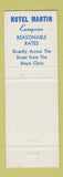 Matchbook Cover - Hotel Martin Rochester MN