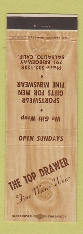 Matchbook Cover - The Top Drawer Sausalito CA
