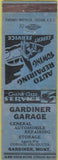 Matchbook Cover - Gardiner Garage MT AAA wear
