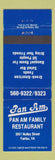 Matchbook Cover - Pan Am Family Restaurant Fairfax VA