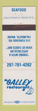 Matchbook Cover - Galley Restaurant Falmouth ME
