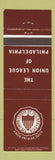 Matchbook Cover - Union League of Philadelphia PA