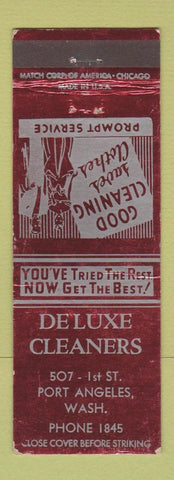 Matchbook Cover - Deluxe Cleaners Port Angeles WA low phone # WEAR