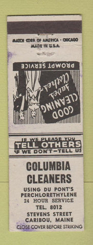 Matchbook Cover - Columbia Cleaners Caribou ME WEAR