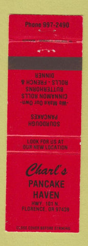 Matchbook Cover - Charl's Pancake Haven Florence OR