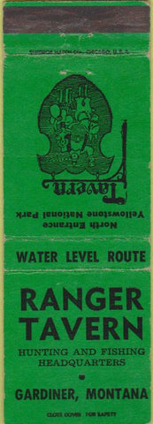 Matchbook Cover - Ranger Tavern Gardiner MT