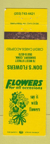 Matchbook Cover - Don's Flowers Danbury CT WEAR