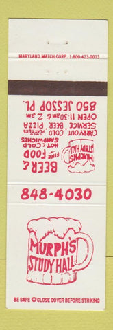 Matchbook Cover - Murph's Study Hall York PA
