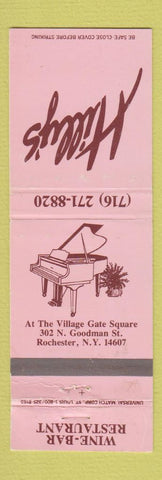 Matchbook Cover - Hilly's Wine Bar Restaurant Rochester NY WEAR
