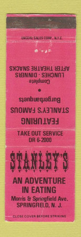 Matchbook Cover - Stanley's Restaurant Springfield NJ