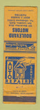 Matchbook Cover - Boulevard Motors San Leandro CA WEAR