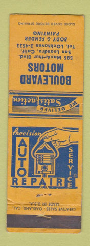 Matchbook Cover - Boulevard Motors San Leandro CA WEAR