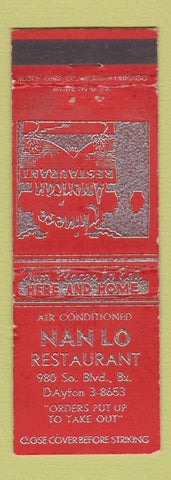 Matchbook Cover - Nan Lo Chinese Restaurant Dayton? OH WORN