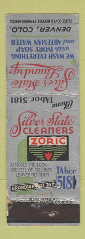 Matchbook Cover - Silver State Laundry Denver Colorado WEAR