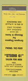 Matchbook Cover - Studio 61 Men's Hair Salon San Francisco CA