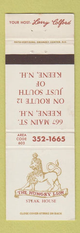 Matchbook Cover - Hungry Lion Steak House Keene NH