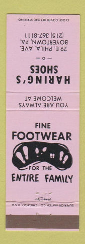 Matchbook Cover - HARing's Shoes Boyertown PA