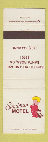 Matchbook Cover - Sandman Motel Santa Rosa CA