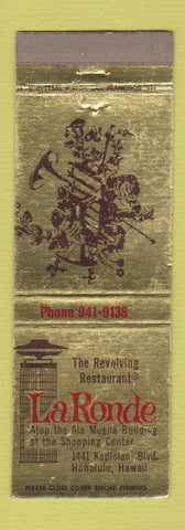 Matchbook Cover - La Ronde Restaurant Honolulu Hawaii WEAR