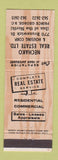 Matchbook Cover - Nechako Real Estate Prince George BC