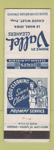 Matchbook Cover - Vallet Cleaners Le Mars IA