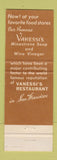 Matchbook Cover - Vanessi's San Francisco CA