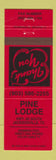 Matchbook Cover - Pine Lodge Jacksonville TX