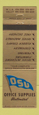 Matchbook Cover - Office Supply Unlimited West Los Angeles CA