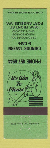 Matchbook Cover - Chinook Tavern Cafe Port Angeles WA GREEN