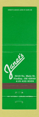 Matchbook Cover - Janet's Findalay OH