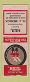 Matchbook Cover - Heil Pluming Heating HJ Menick Milwaukee WI BOBTAIL