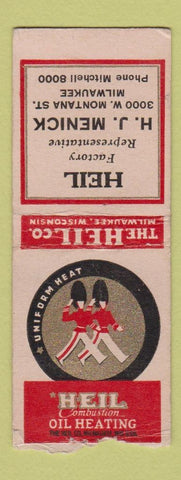 Matchbook Cover - Heil Pluming Heating HJ Menick Milwaukee WI BOBTAIL