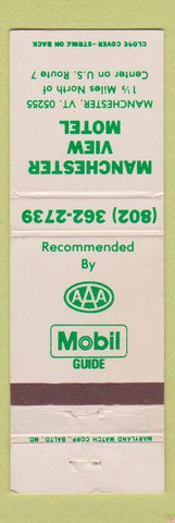 Matchbook Cover - Manchester View Motel VT