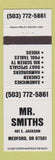 Matchbook Cover - Mr Smiths Medford OR restaurant billiards