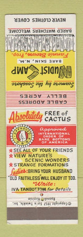 Matchbook Cover - Nudist Camp Bare Skin NM Joke Gag