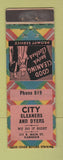 Matchbook Cover - City Cleaners Dyers Carnegie PA low phone # WEAR