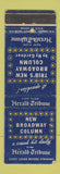 Matchbook Cover - Herald Tribune Newspaper New York City