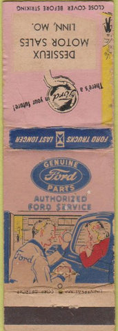 Matchbook Cover - Dessieux Motor Sales Ford Linn MO WORN